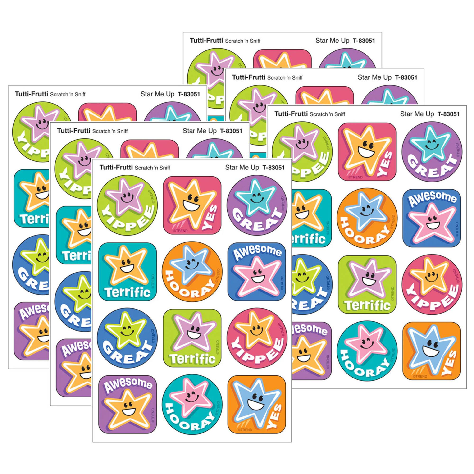 TREND Enterprises® Star Me Up, Tutti-Frutti Scent Scratch 'n Sniff Stinky Stickers®, 6 Packs of 48